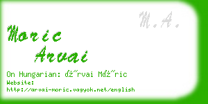 moric arvai business card